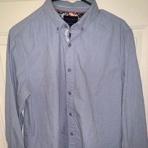 Denim & Flower Button Down L/S Shirt Large